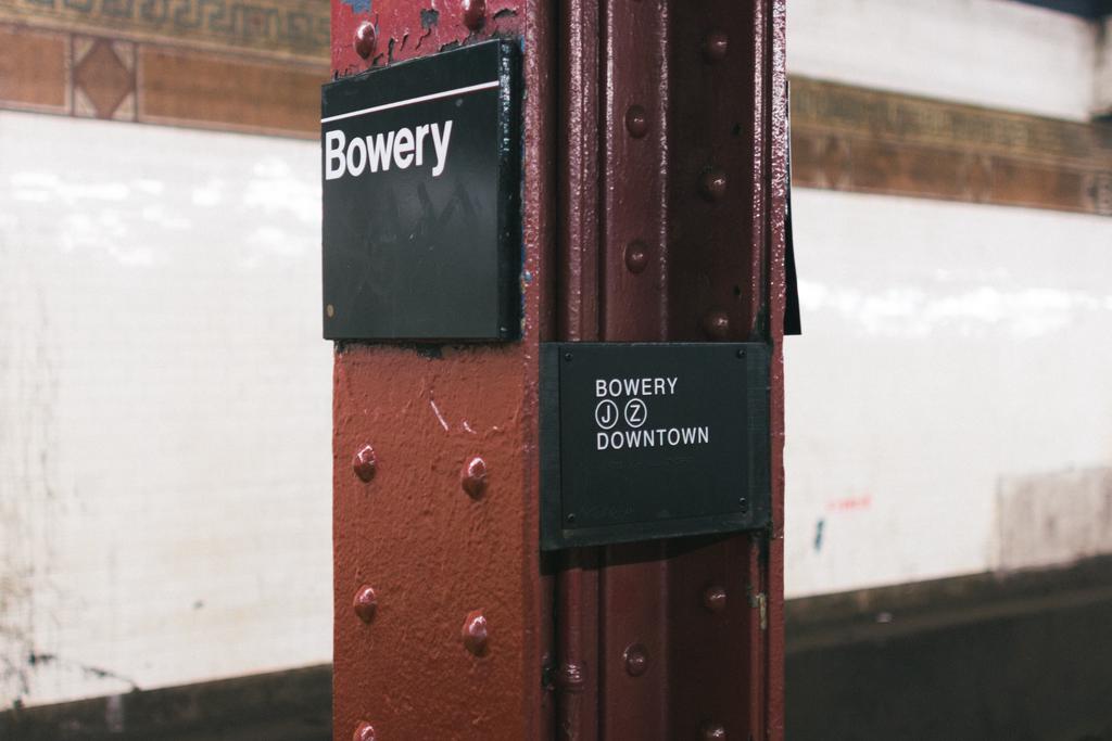 The Bowery subway stop.